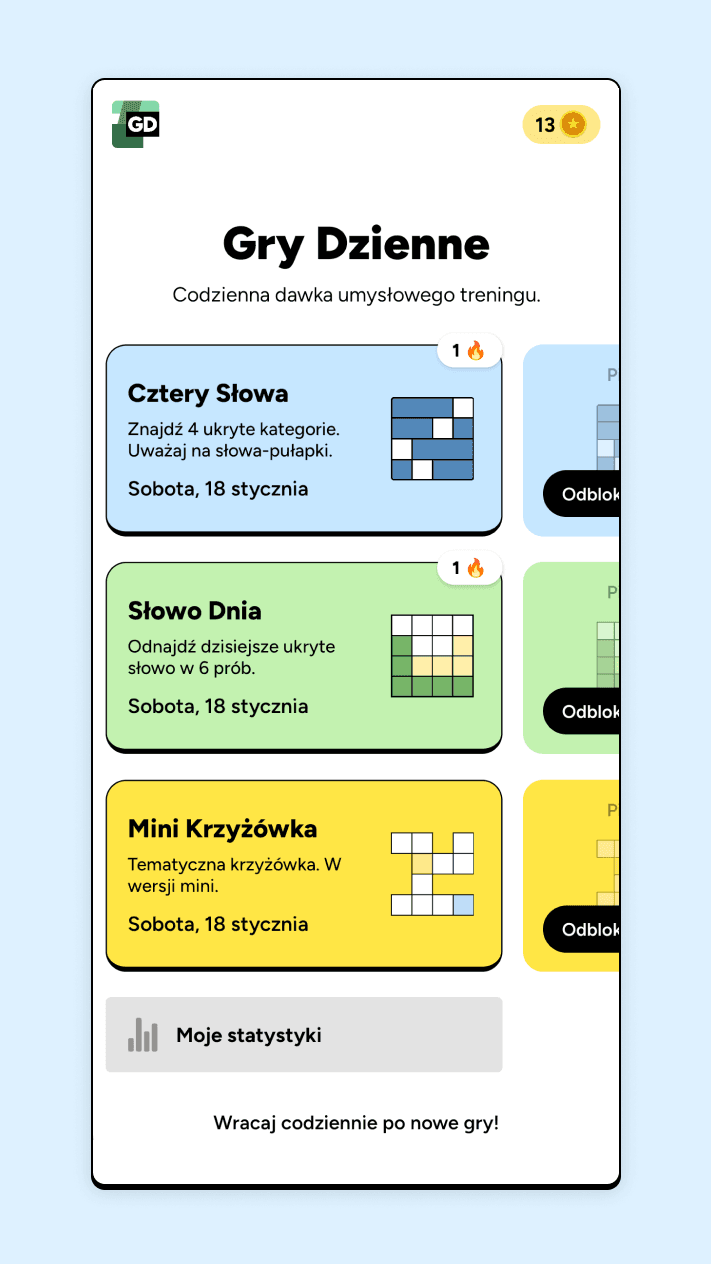 Aplikacja mobilna Gry Dzienne